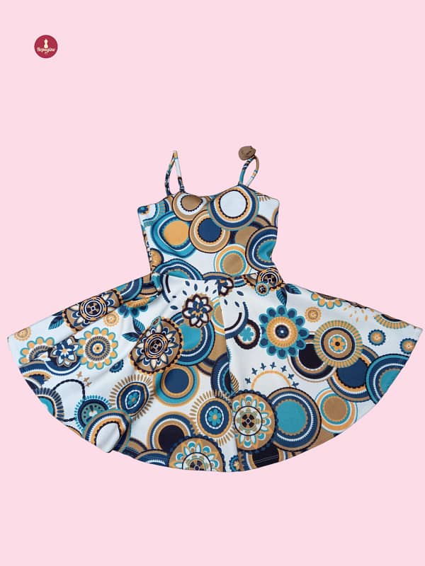 vestido infantil estampado marca mundo art confecções- #brechó