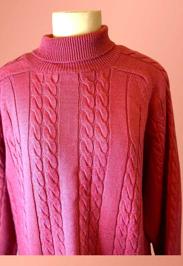 Blusa de tricot feminina rosa  escuro -  brechó - Image 2