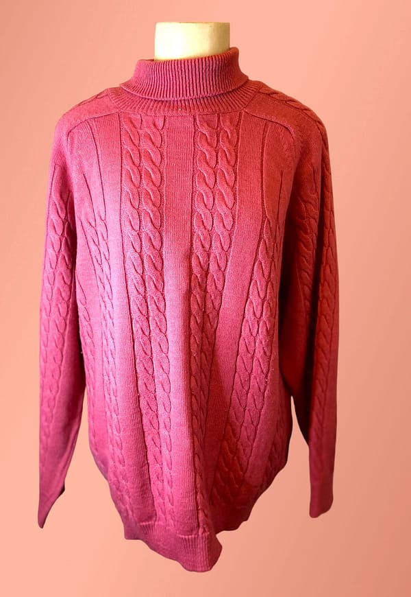 Blusa de tricot feminina rosa  escuro -  brechó