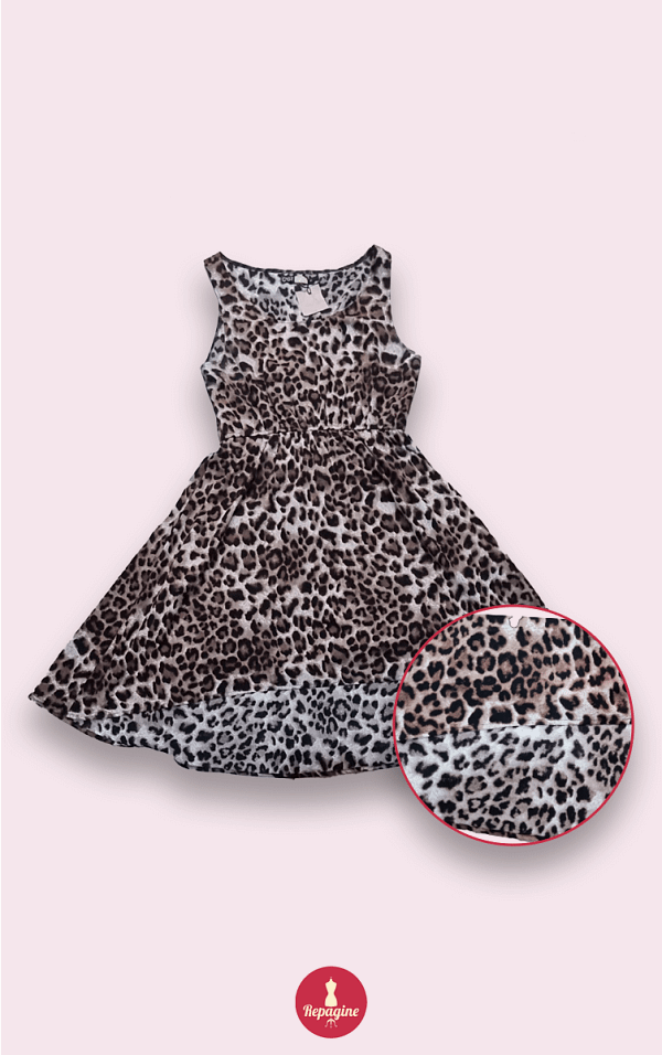 Vestido animal print estampado marca cast you - (brechó) 221004 - Image 3