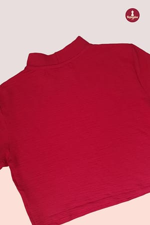 Blusa estilo cropped vermelha - brechó