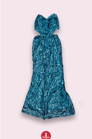 vestido longo com recortes laterais: elegância e sofisticação - (brechó) 218002